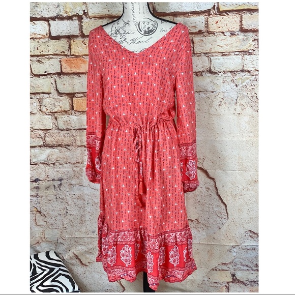 Distressed Beauty Boutique Dresses & Skirts - ❌NWT Hippie Indie Bohemian Red Rose Blouson Dress